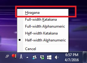hiragana windows 7